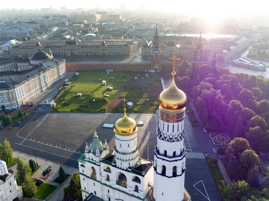 Aerial view of Moscow Kremlin