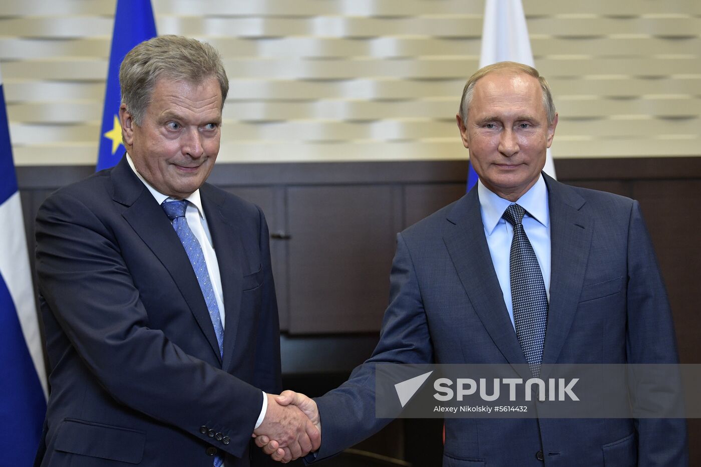 Russian President Vladimir Putin meets with Finnish President Sauli Niinisto