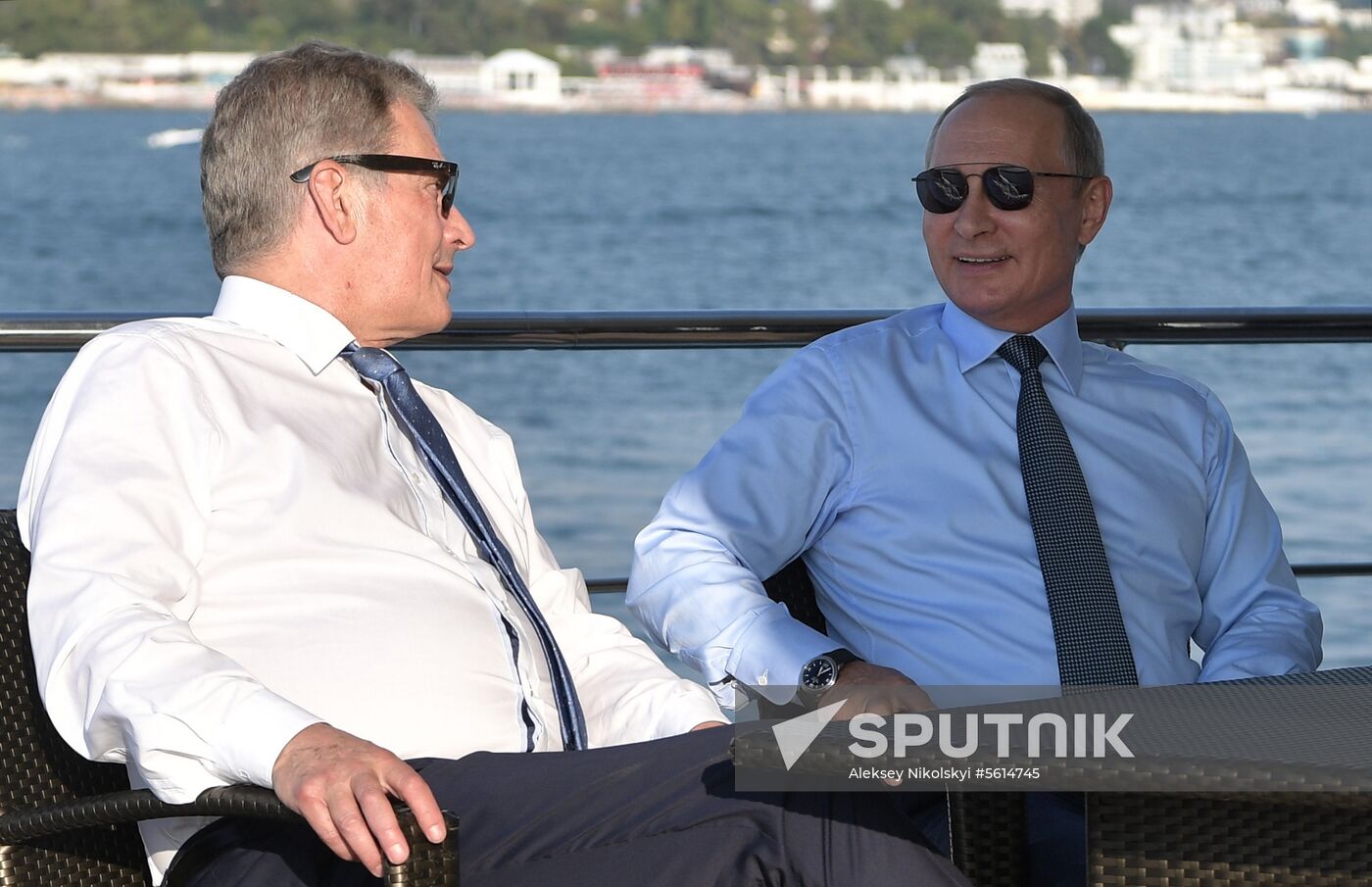 Russian President Vladimir Putin meets with Finnish President Sauli Niinisto