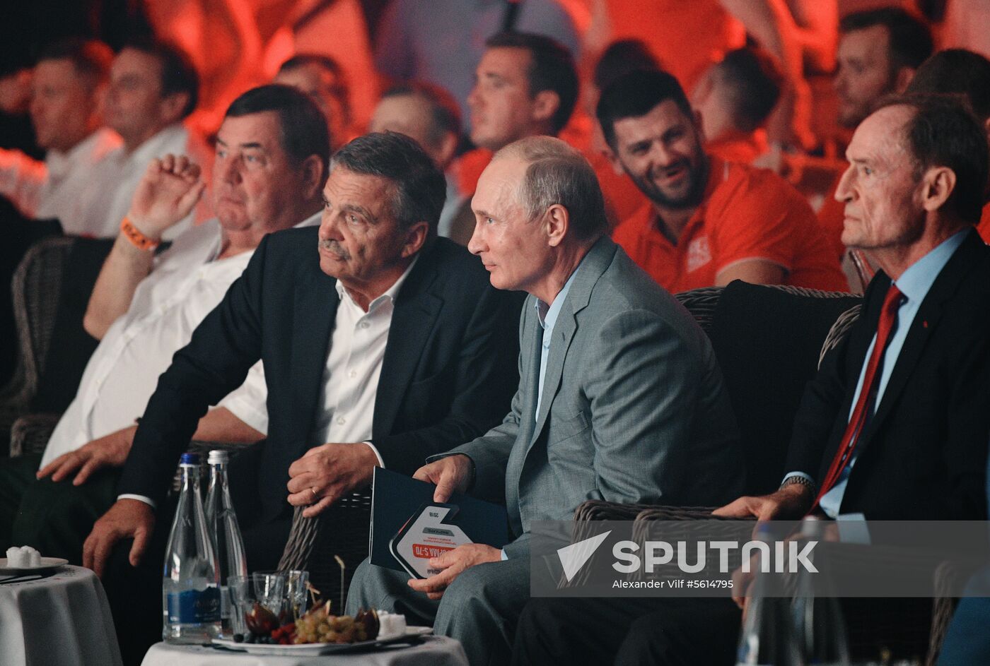 Vladimir Putin attends international combat sambo tournament