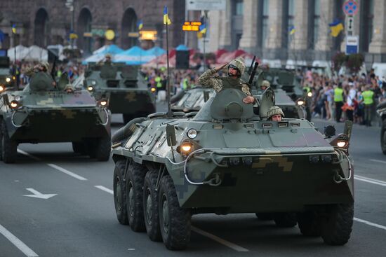 General rehearsal of military parade to mark Ukraine's Independence Day