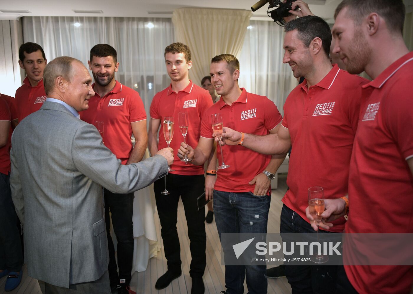 Vladimir Putin attends international combat sambo tournament