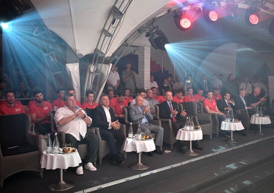 Vladimir Putin attends international combat sambo tournament