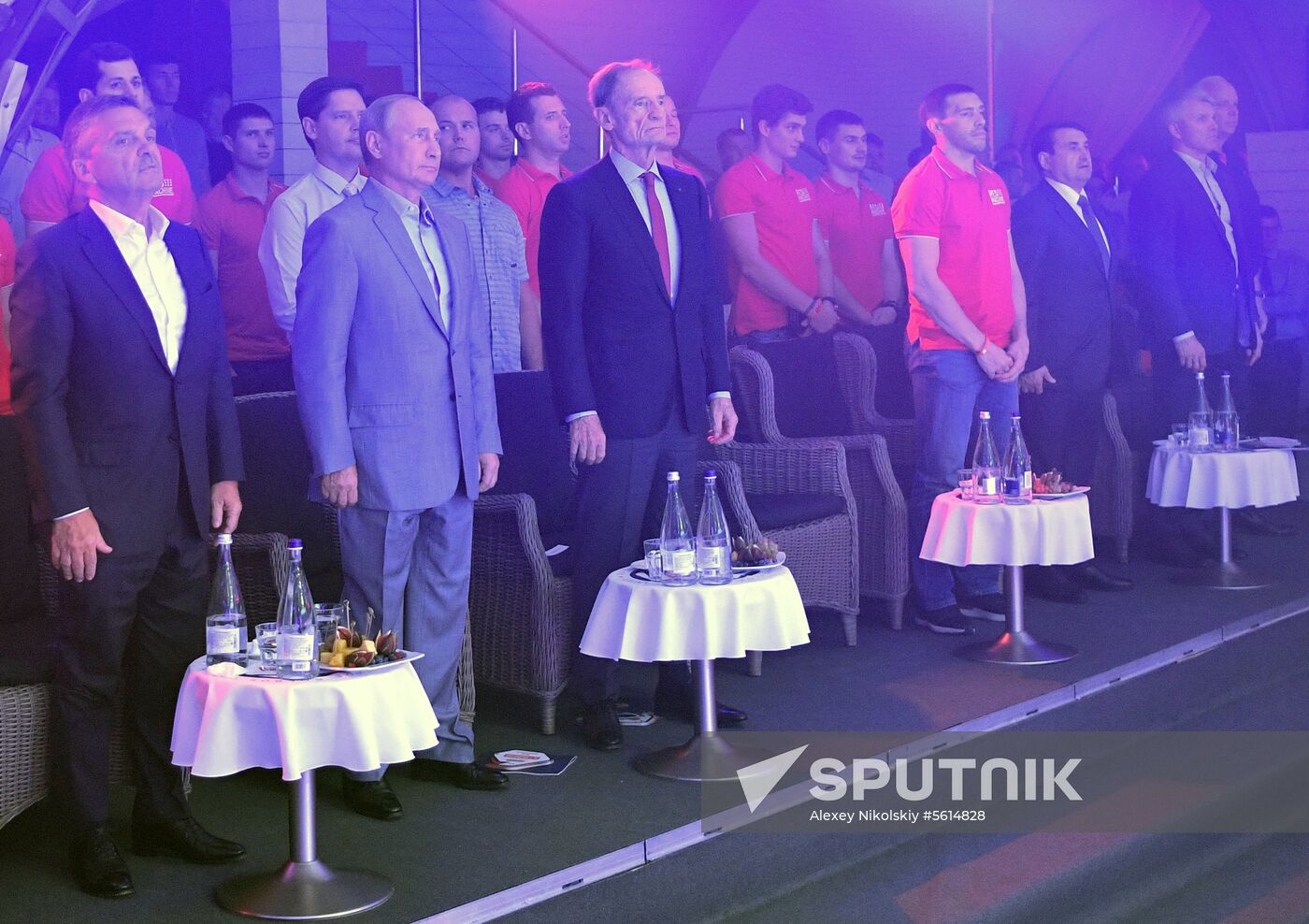 Vladimir Putin attends international combat sambo tournament