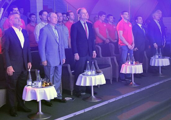 Vladimir Putin attends international combat sambo tournament