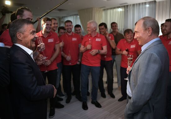 Vladimir Putin attends international combat sambo tournament