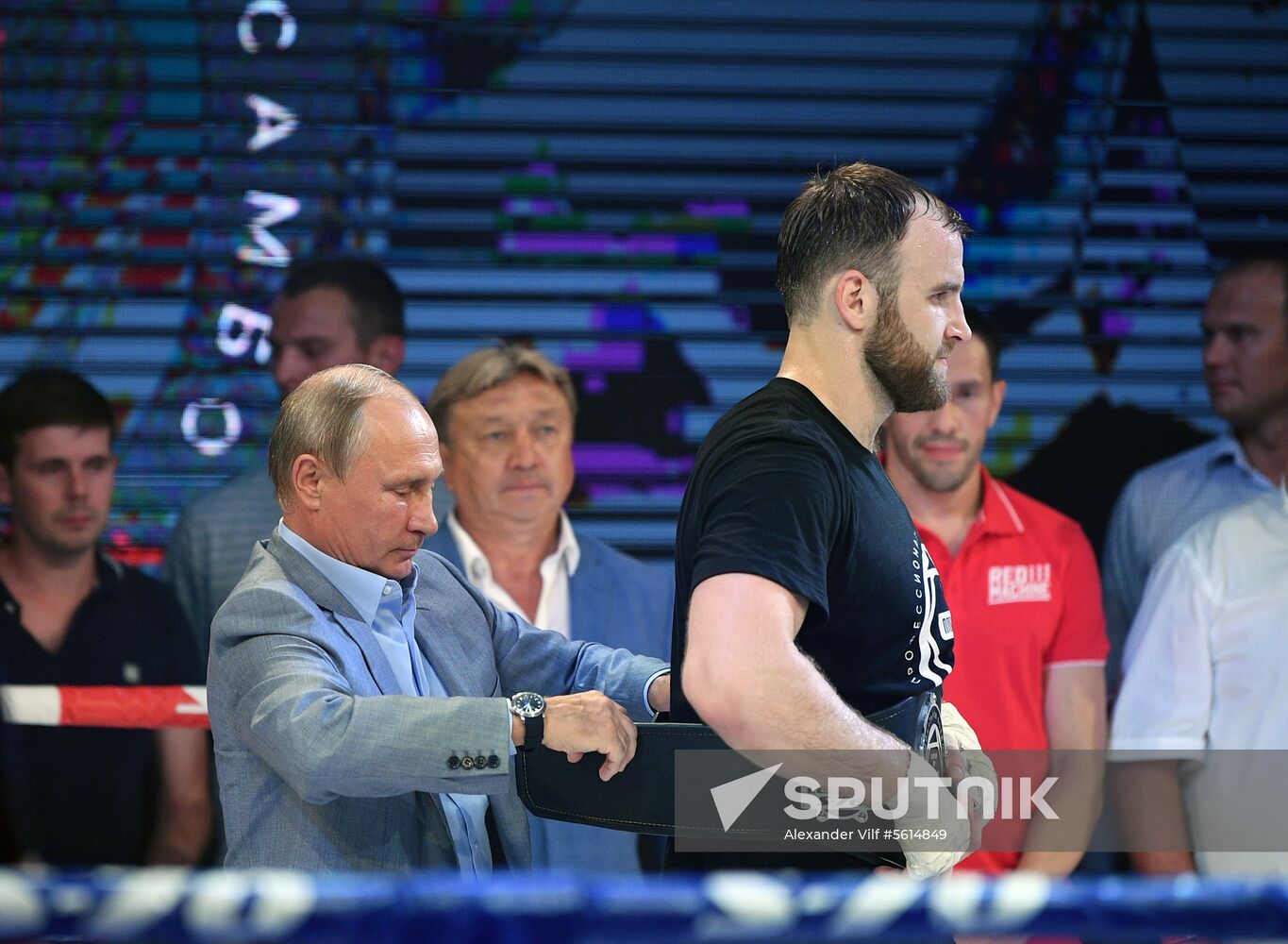 Vladimir Putin attends international combat sambo tournament