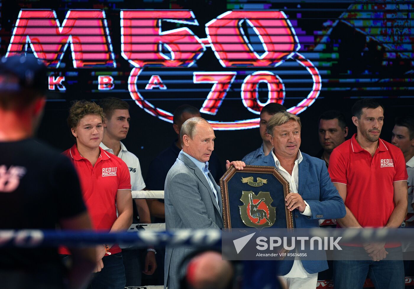 Vladimir Putin attends international combat sambo tournament