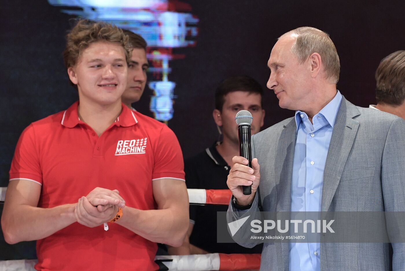 Vladimir Putin attends international combat sambo tournament