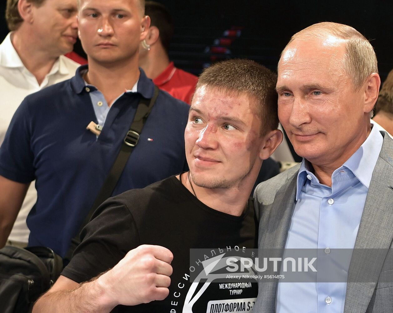 Vladimir Putin attends international combat sambo tournament