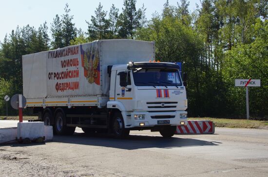 Russian Emergencies Ministry's 80th humanitarian aid convoy arrives in Donbass