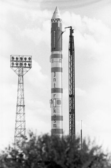 Carrier rocket with Interkosmos 11 satellite
