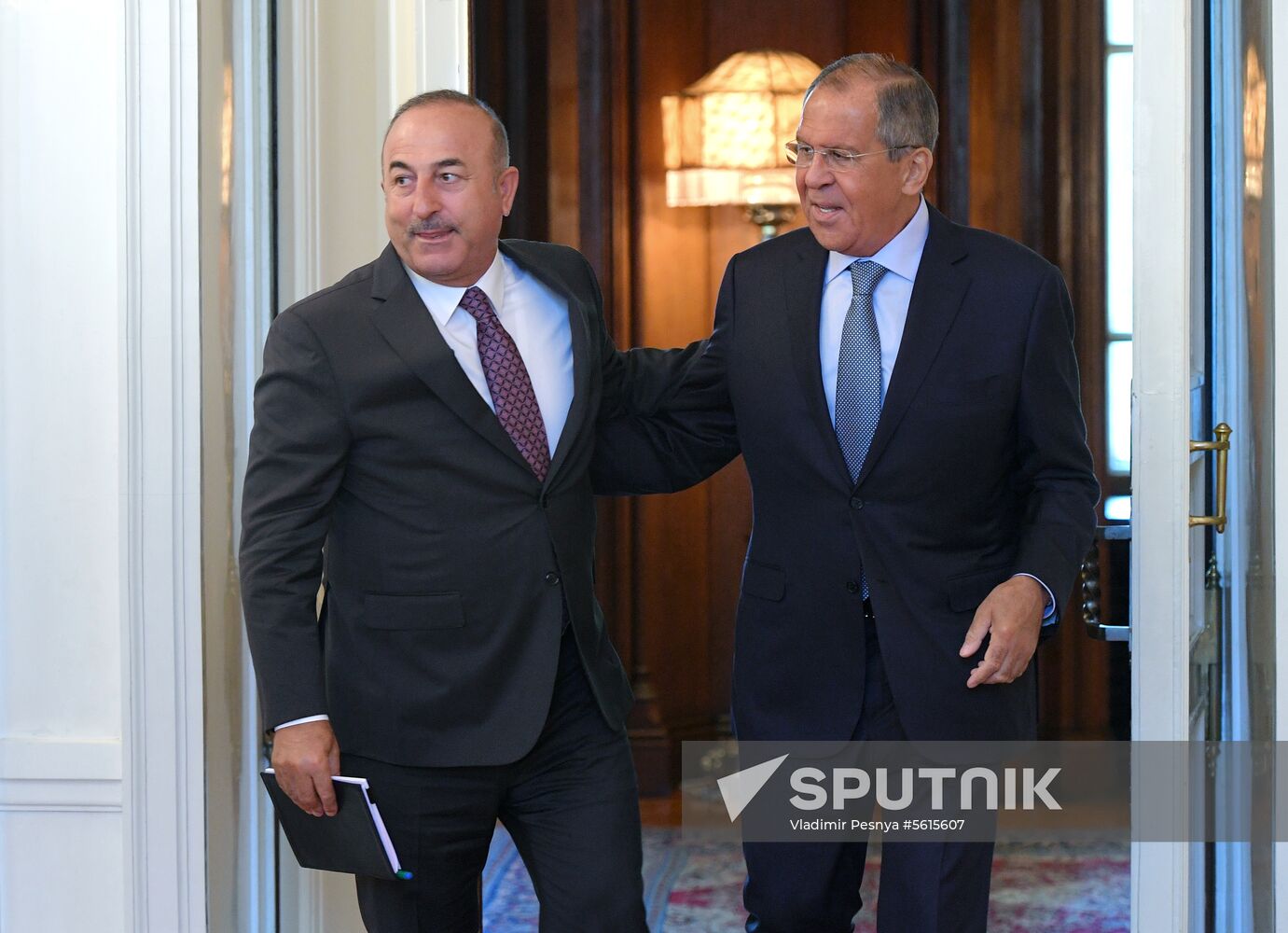 Meeting of Foreign Ministers of Russia and Turkey Sergey Lavrov and Mevlüt Cavusoglu