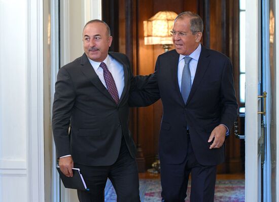 Meeting of Foreign Ministers of Russia and Turkey Sergey Lavrov and Mevlüt Cavusoglu