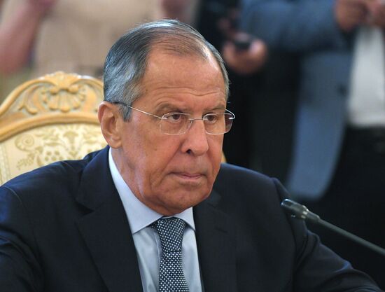 Meeting of Foreign Ministers of Russia and Turkey Sergey Lavrov and Mevlüt Cavusoglu