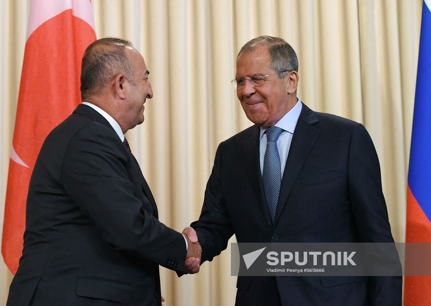 Meeting of Foreign Ministers of Russia and Turkey Sergey Lavrov and Mevlüt Cavusoglu