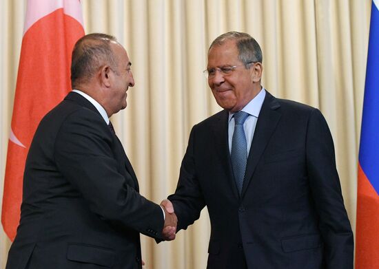 Meeting of Foreign Ministers of Russia and Turkey Sergey Lavrov and Mevlüt Cavusoglu