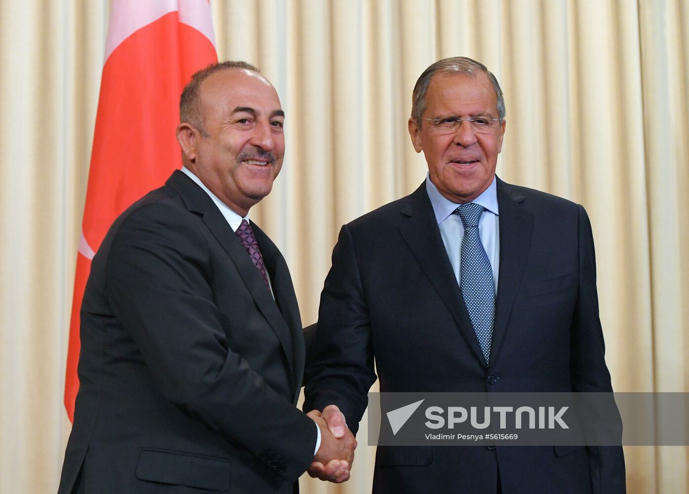 Meeting of Foreign Ministers of Russia and Turkey Sergey Lavrov and Mevlüt Cavusoglu