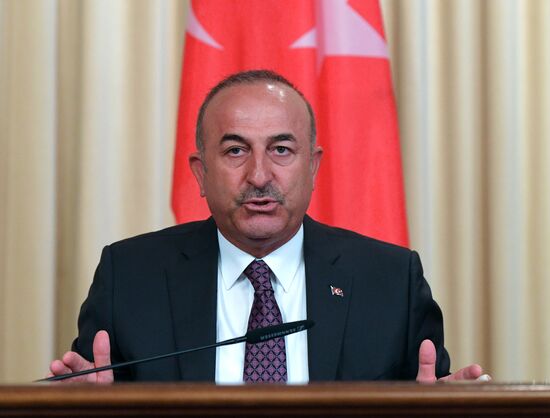 Meeting of Foreign Ministers of Russia and Turkey Sergey Lavrov and Mevlüt Cavusoglu