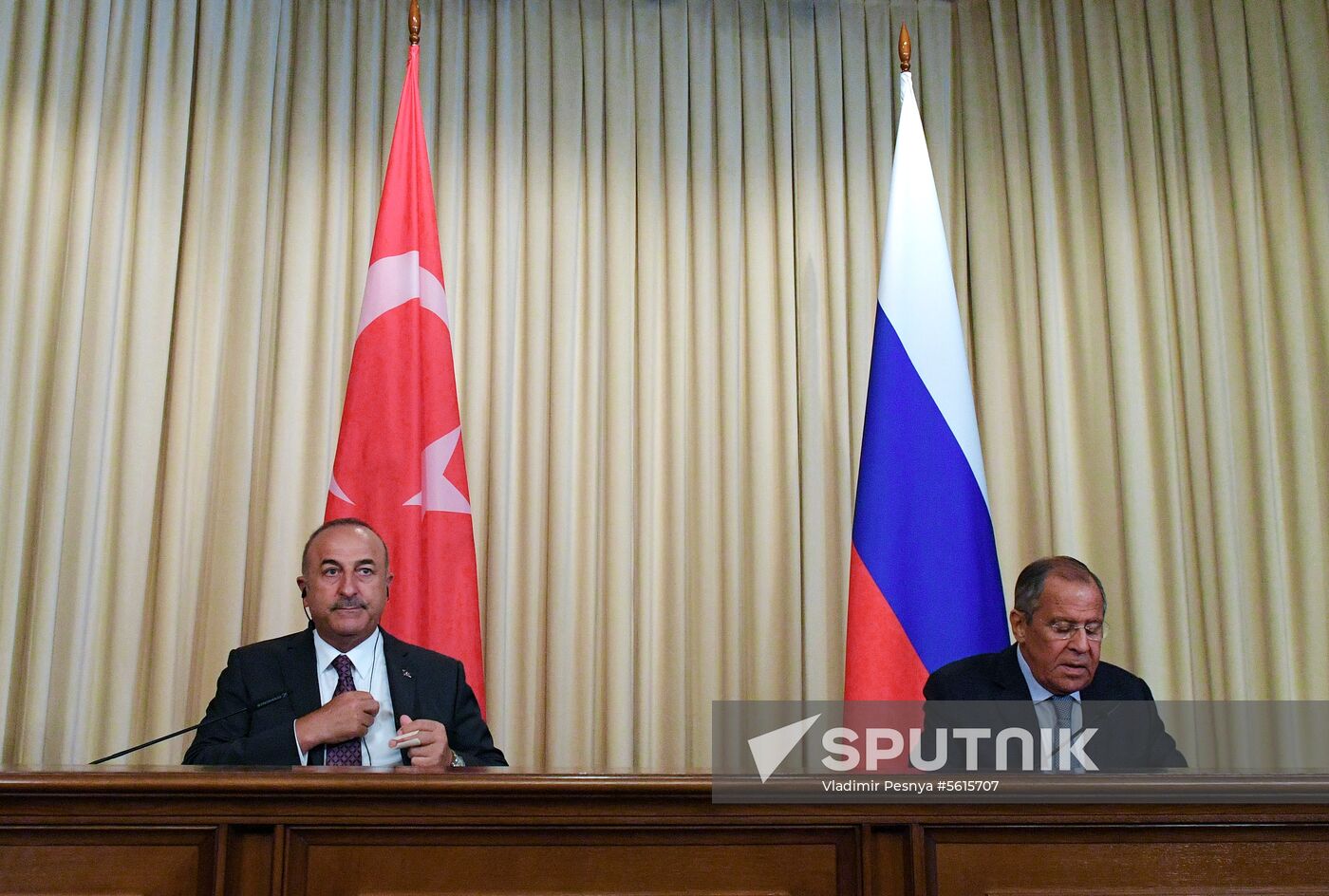 Meeting of Foreign Ministers of Russia and Turkey Sergey Lavrov and Mevlüt Cavusoglu