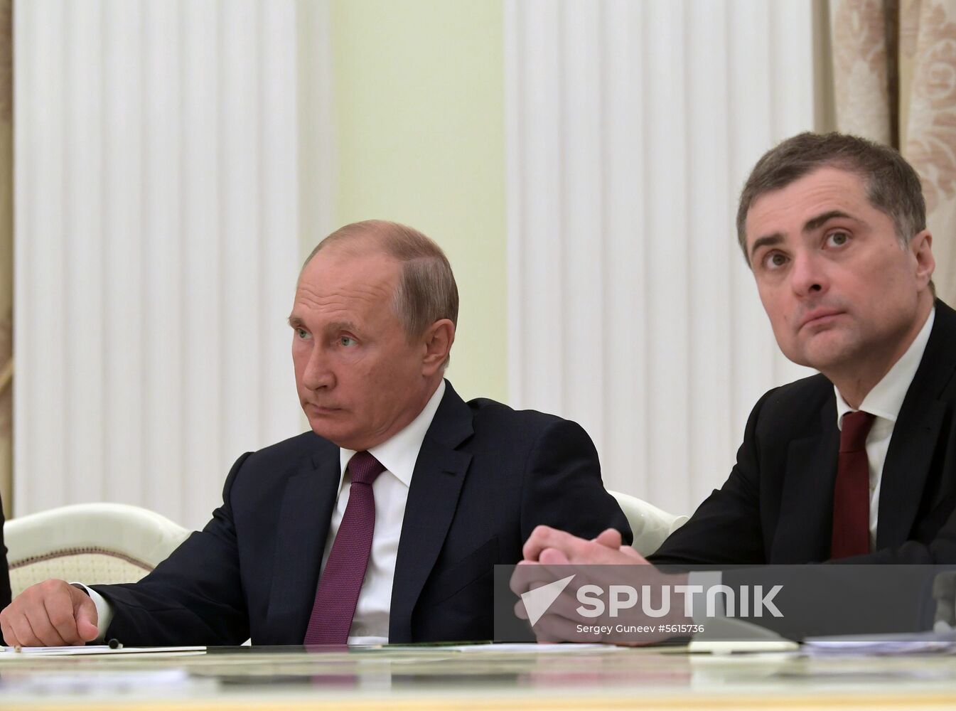 Russian President Vladimir Putin meets with President of the Republic of Abkhazia Raul Khadzhimba and President of South Ossetia Anatoly Bibilov