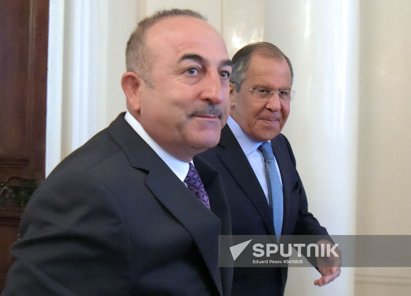 Meeting of Foreign Ministers of Russia and Turkey Sergey Lavrov and Mevlüt Cavusoglu