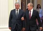 Russian President Vladimir Putin meets with President of the Republic of Abkhazia Raul Khadzhimba and President of South Ossetia Anatoly Bibilov