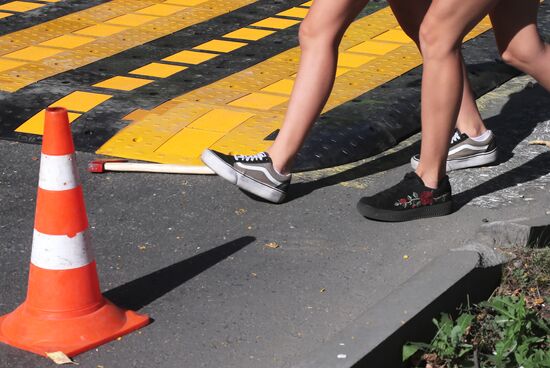 First raised pedestrian crossing installed in Moscow