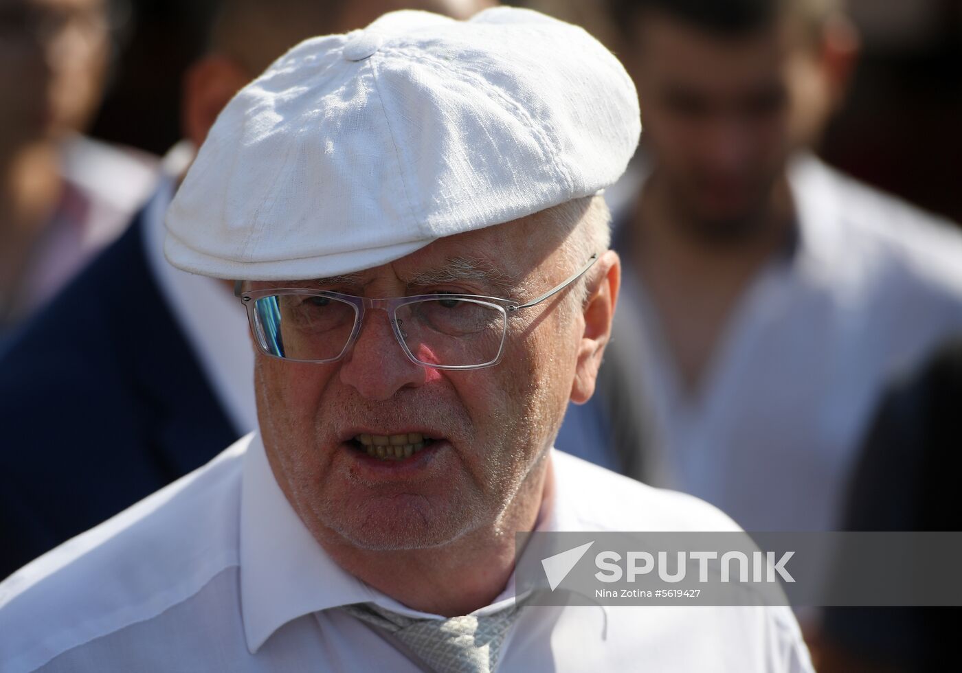 Liberal Democratic Party leader Vladimir Zhirinovsky visits Central market