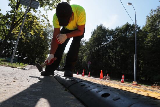 First raised pedestrian crossing installed in Moscow