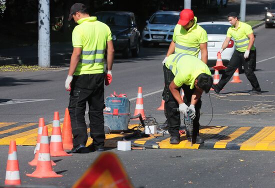 First raised pedestrian crossing installed in Moscow