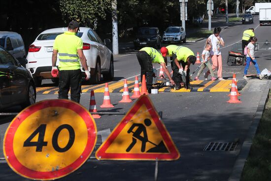 First raised pedestrian crossing installed in Moscow