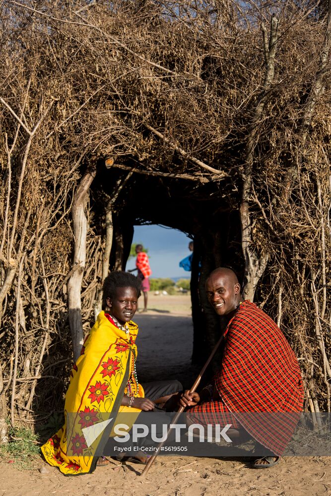 Maasai village in Kenya
