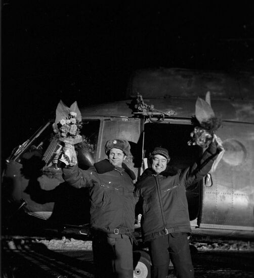 Cosmonauts Alexei Gubarev and Georgy Grechko