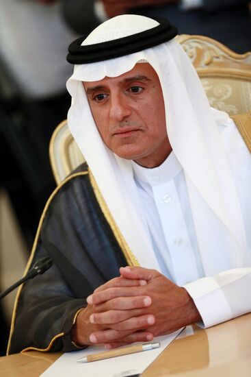 Russian Foreign Minister Sergei Lavrov meets with Saudi Foreign Minister Adel bin Ahmed Al-Jubeir