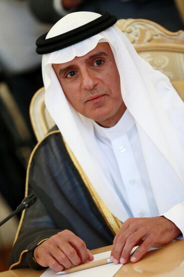 Russian Foreign Minister Sergei Lavrov meets with Saudi Foreign Minister Adel bin Ahmed Al-Jubeir