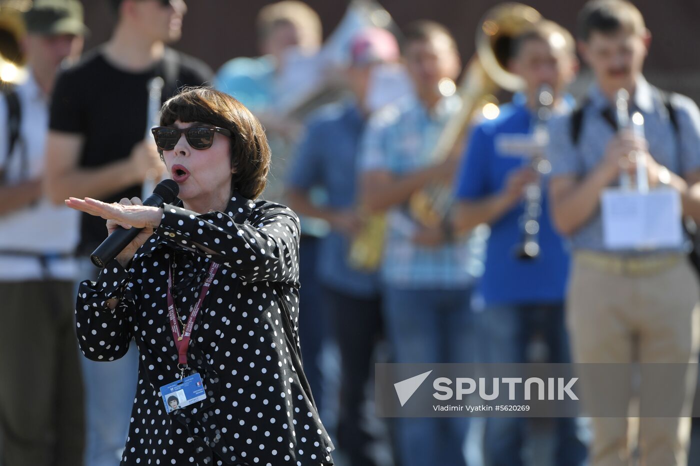 Final rehearsal of Mireille Mathieu's performance at Spasskaya Tower festival