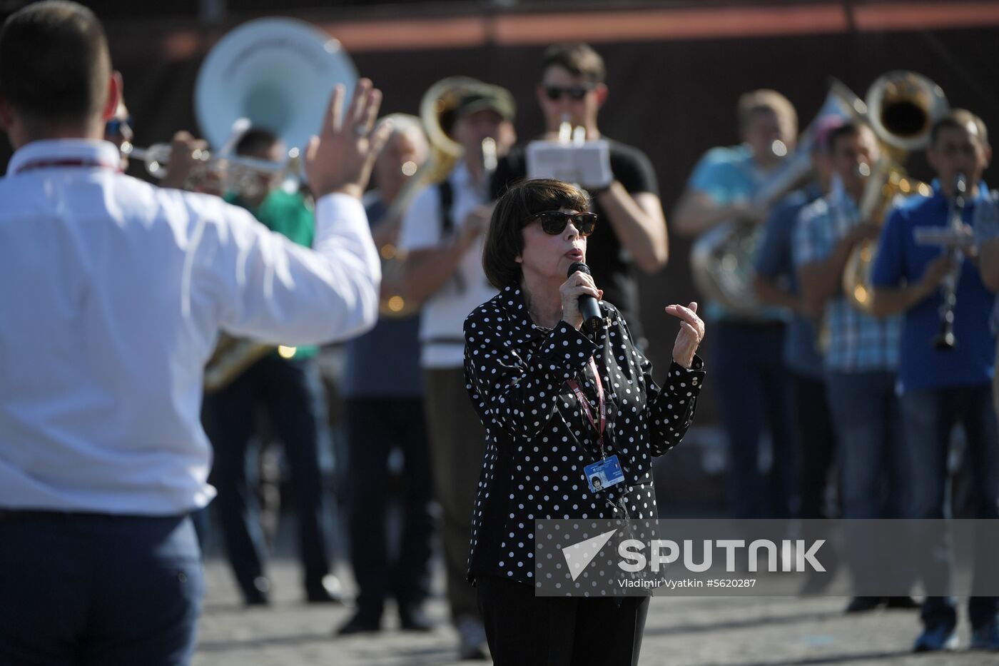 Final rehearsal of Mireille Mathieu's performance at Spasskaya Tower festival