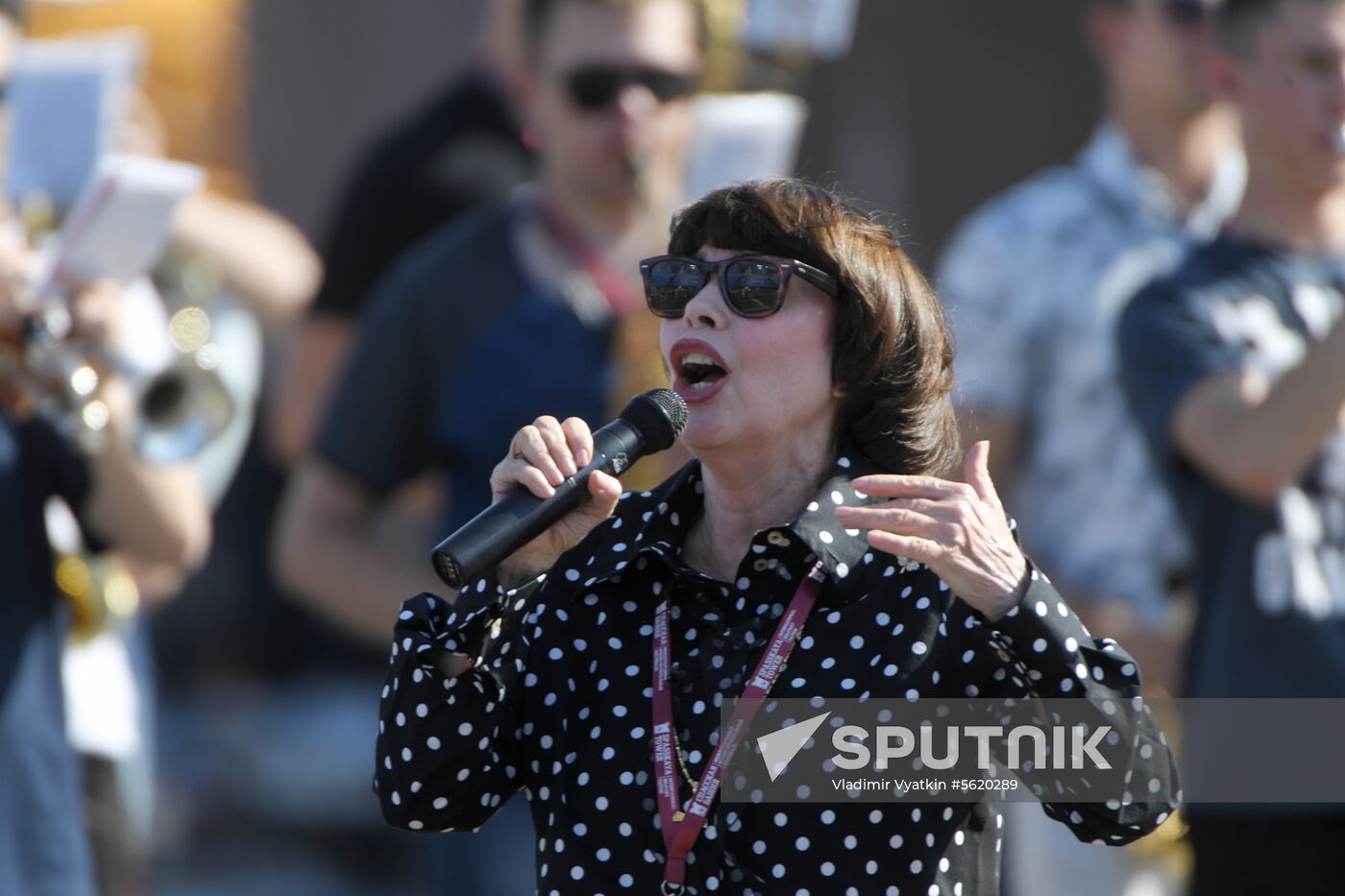 Final rehearsal of Mireille Mathieu's performance at Spasskaya Tower festival