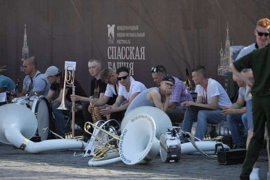 Final rehearsal of Mireille Mathieu's performance at Spasskaya Tower festival