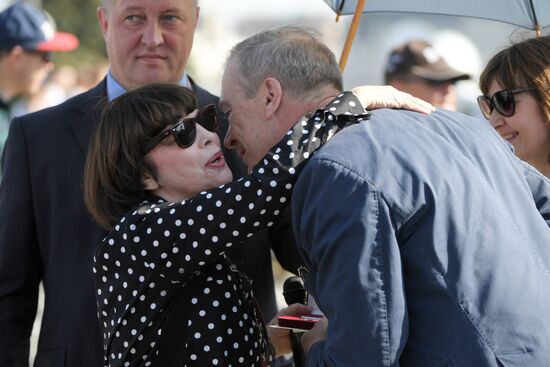 Final rehearsal of Mireille Mathieu's performance at Spasskaya Tower festival