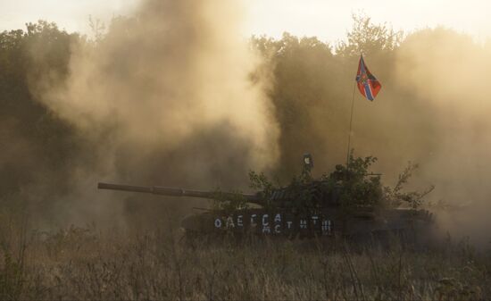 Shooting Opolchenochka, first feature film in LPR