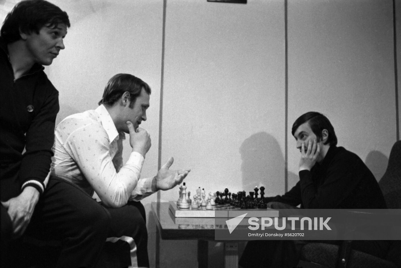 Chess player Anatoly Karpov and ice hockey players Maltsev and Petrov