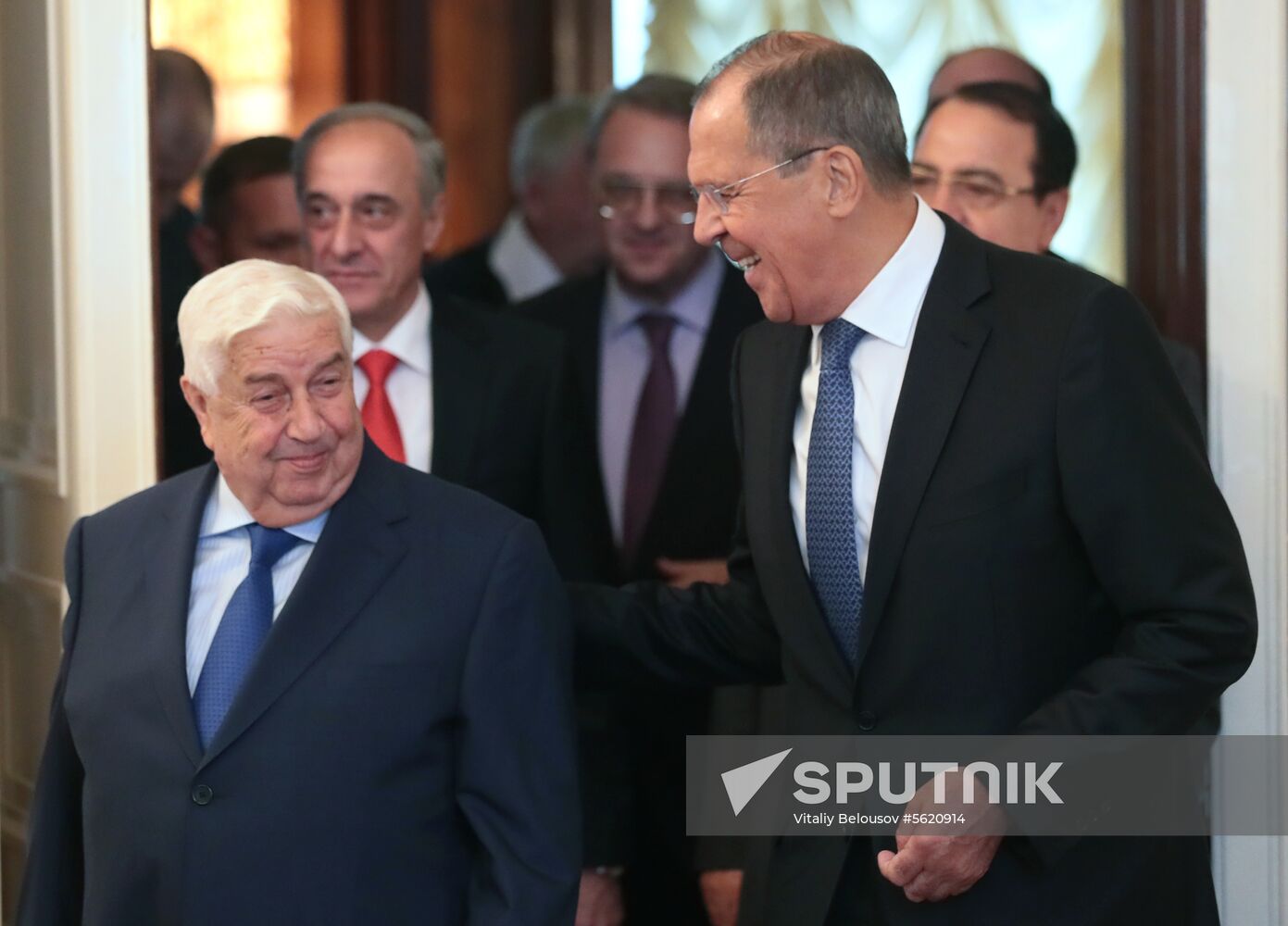 Russian, Syrian Foreign Ministers Lavrov and Muallem meeting