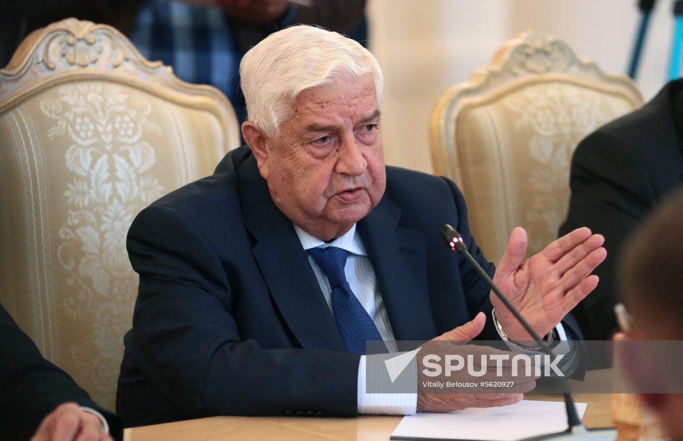 Russian, Syrian Foreign Ministers Lavrov and Muallem meeting