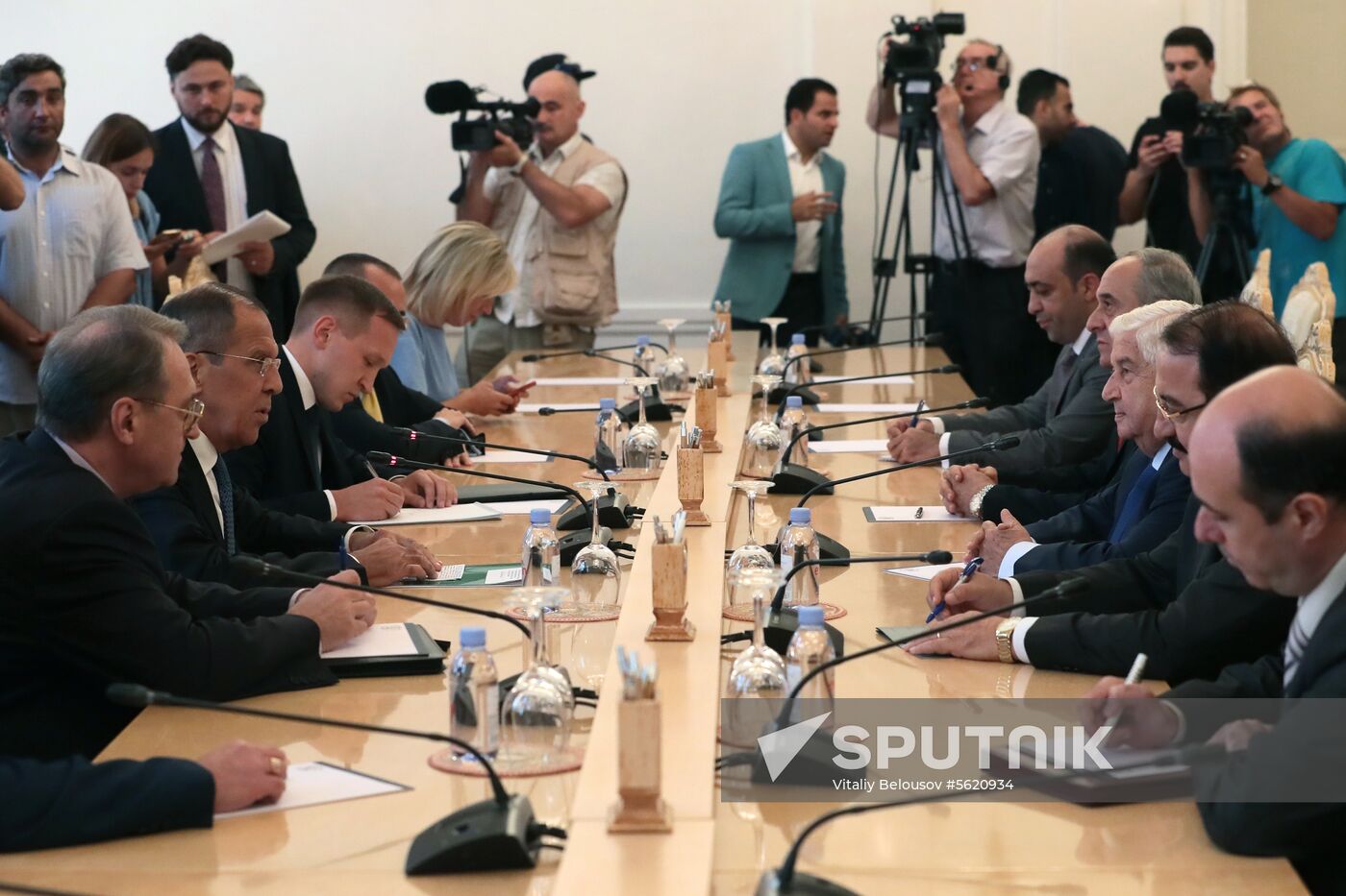 Russian, Syrian Foreign Ministers Lavrov and Muallem meeting