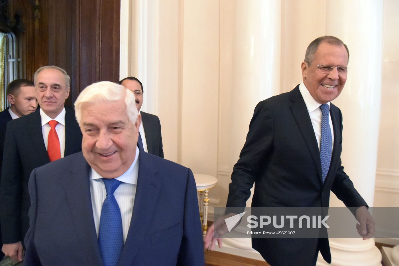 Russian, Syrian Foreign Ministers Lavrov and Muallem meeting