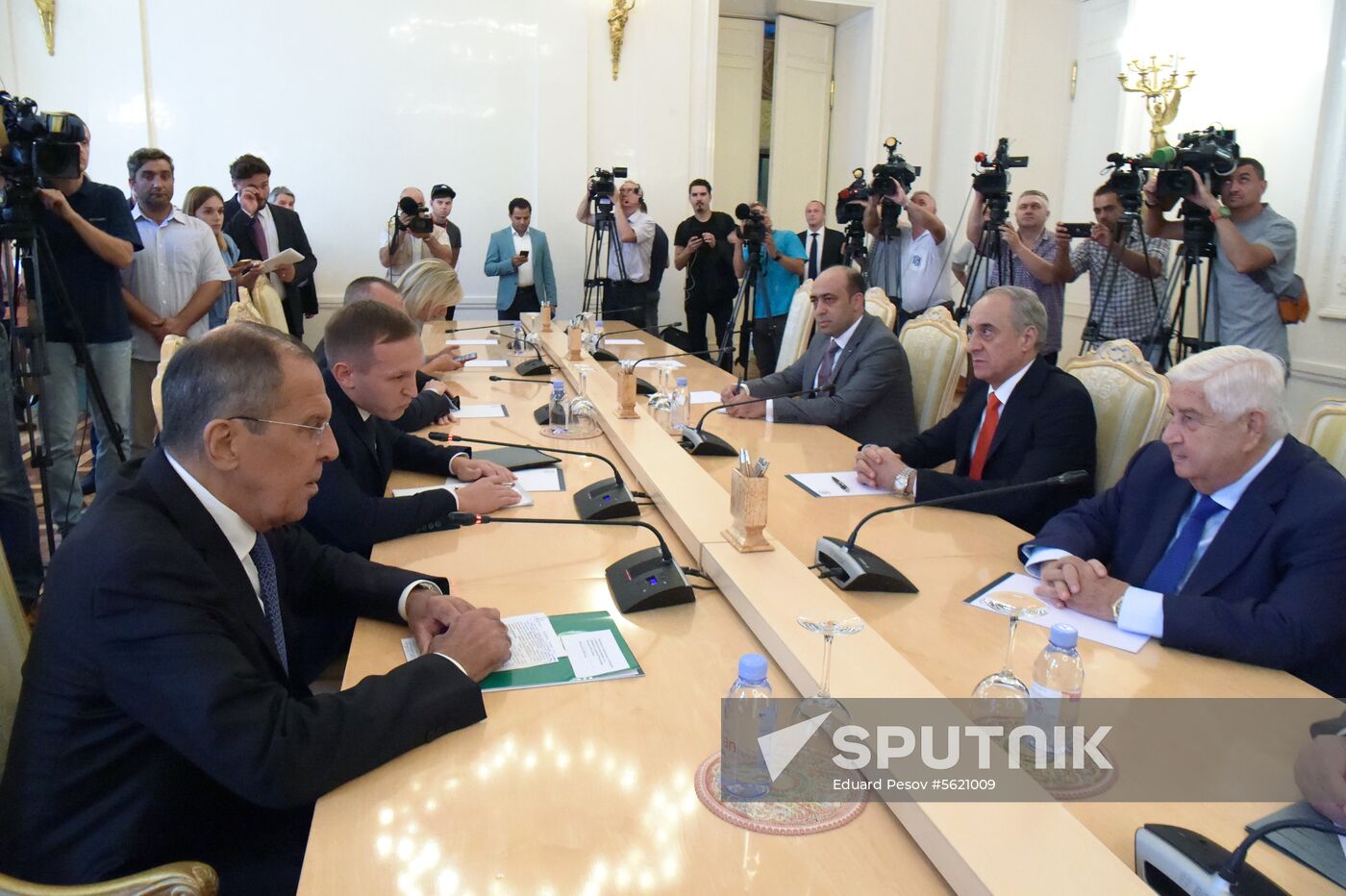Russian, Syrian Foreign Ministers Lavrov and Muallem meeting