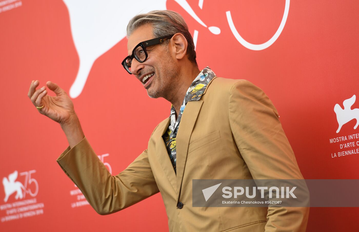 Actor Jeff Goldblum during a photo call for The Mountain at the 75th Venice Film Festival. Location: Italy, Venice. Author: Ekaterina Chesnokova/Sputnik. 75th Venice Film Festival. Day two