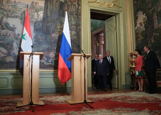 Russian, Syrian Foreign Ministers Lavrov and Muallem meeting
